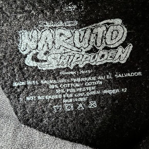 Naruto Shippuden Sasuke Sharingan Black Hoodie Anime Sweatshirt | Adult Small - Picture 9 of 9